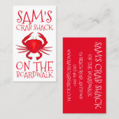 Carte De Visite Red Maryland Crabe Shack Crabes Plage Aliments Océ (Devant / Derrière)