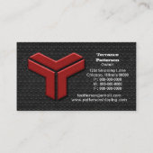 Carte de visite Red Metal Grunge (Dos)