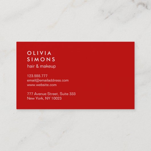 Carte De Visite Red Minimalist (Dos)