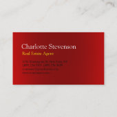 Carte De Visite Red Modern Real Estate Agent Trendy Professional (Dos)