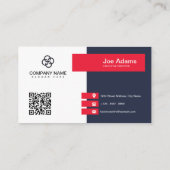 Carte De Visite Red Modern Simple Professional Code QR Scannable (Dos)