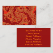 Carte De Visite Red Orange Swirl (Devant / Derrière)