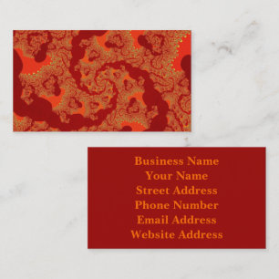 Carte De Visite Red Orange Swirl