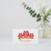Carte De Visite Red Owls Design (Debout devant)