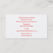 Carte De Visite Red Owls Design (Dos)