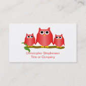 Carte De Visite Red Owls Design (Devant)