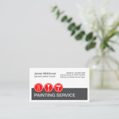 Carte De Visite Red Painting Icons On Grey Layer Painter (Debout devant)