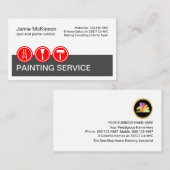Carte De Visite Red Painting Icons On Grey Layer Painter (Devant / Derrière)