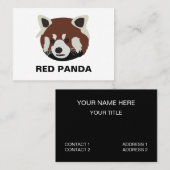 Carte De Visite Red Panda Raccoon Red Panda (Devant / Derrière)