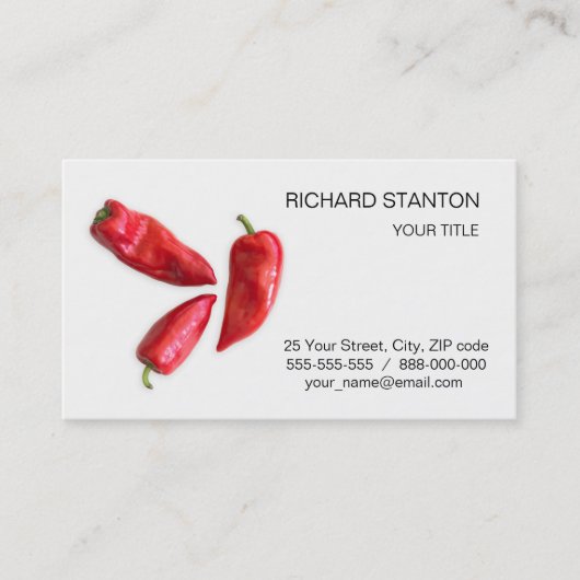 Carte De Visite Red pepper (homonymie) (Devant)