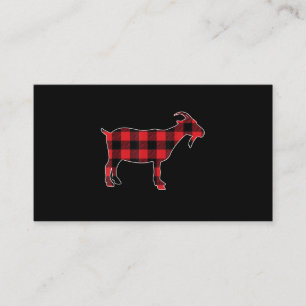 Carte De Visite Red Plaid Goat Santa Christmas