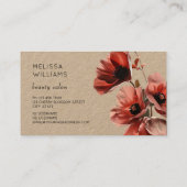 Carte De Visite Red Poppies Flowers Kraft Paper (Dos)