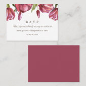 Carte De Visite Red Poppies Mariage RSVP site en ligne (Devant / Derrière)