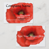 Carte De Visite Red Poppy (Devant / Derrière)