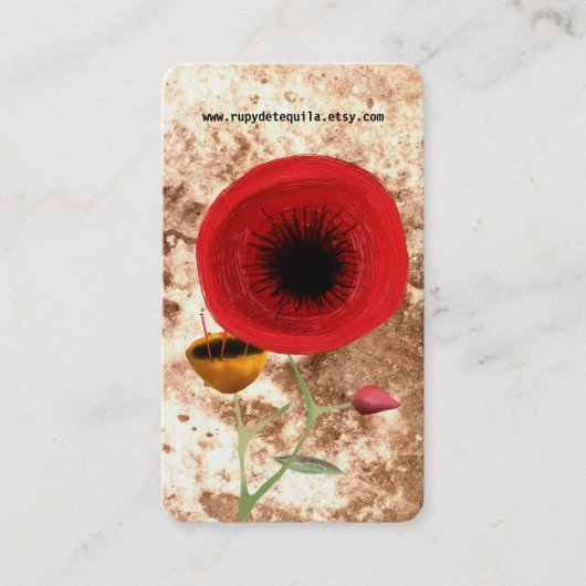 Carte De Visite Red Poppy (Devant)