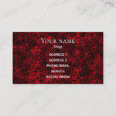 Carte De Visite Red professionnel grunge standard (Dos)