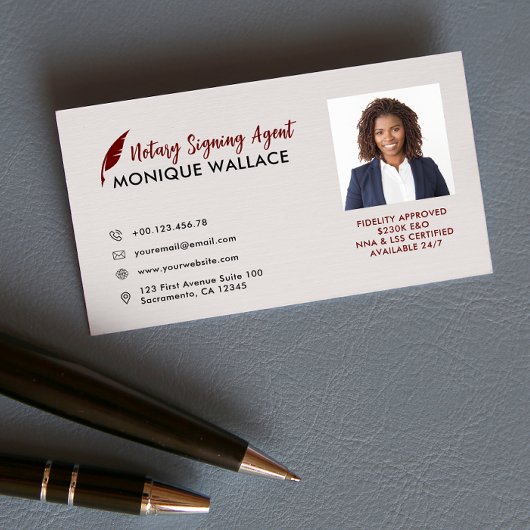 Carte De Visite RED QUILL PEN Services professionnels de photograp