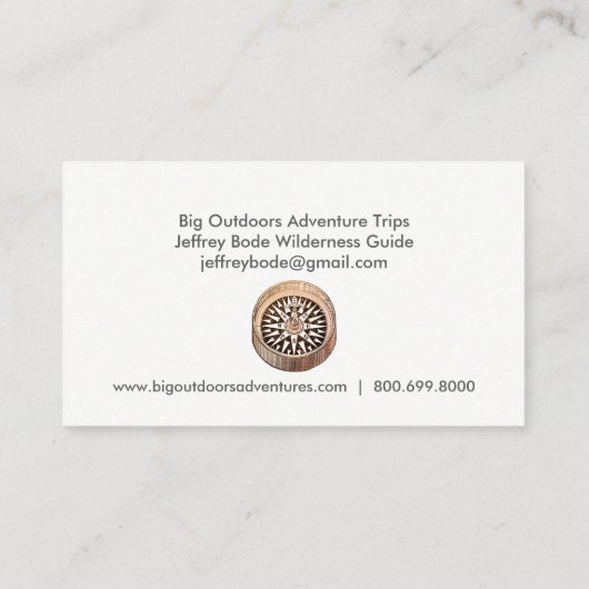 Carte De Visite Red Rocks Mountain Wilderness Adventure Guide (Dos)