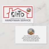 Carte De Visite Red Roof Building Repair Tools Frame (Devant / Derrière)