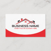 Carte De Visite Red Roofers Professional Roofing Service Business (Devant)