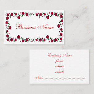 Carte de visite Red Roses