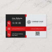 Carte De Visite Red Simple Modern Professional QR Code scanner (Devant)