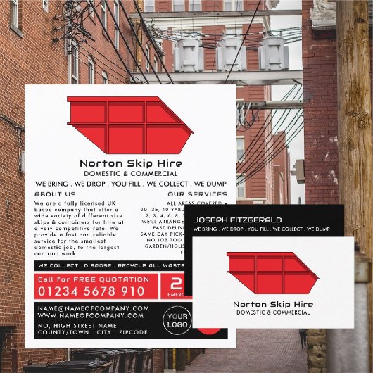 Carte De Visite Red Skip, Skip/Dumpster Company