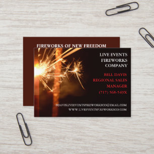 Carte De Visite Red Sparkler Juillet 4 Boutique feux d'artifice