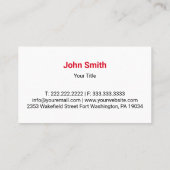 Carte De Visite Red Sport Car Wash Detailing Service (Dos)