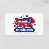 Carte De Visite Red Sport Car Wash Detailing Service (Devant)