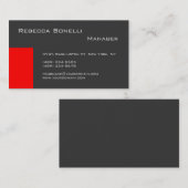Carte de visite Red Stripe Grey (Devant / Derrière)