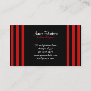 Carte De Visite Red Stripes, Black Stripes, Motif rayé, Lignes