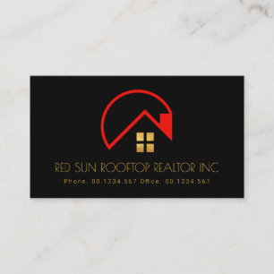 Carte De Visite Red Sun Roof Gold Windows Realty