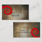 Carte De Visite Red Swirl (Devant / Derrière)