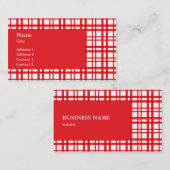 Carte De Visite Red Tartan (Devant / Derrière)