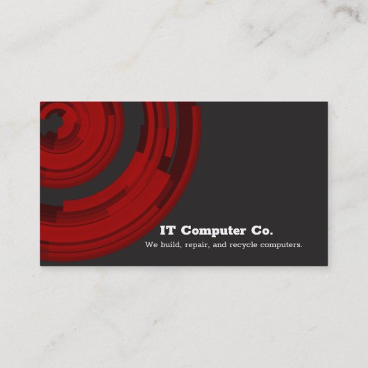 Carte De Visite Red Tech sur Dark Grey (Dos)