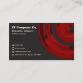 Carte De Visite Red Tech sur Dark Grey (Devant)