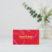 Carte De Visite Red Textured Background with Squiggles and Shapes (Debout devant)
