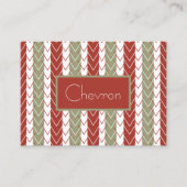 Carte De Visite Red Turquoise Chevron Stripe (Devant)