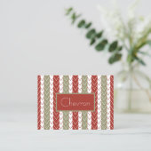 Carte De Visite Red Turquoise Chevron Stripe (Debout devant)