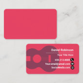 Carte De Visite Red Ukulele (Devant / Derrière)