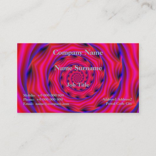 Carte De Visite Red Violet and Blue Spiral (Devant)