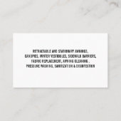 Carte De Visite Red White Awning Services Cleaning Professionnel (Dos)