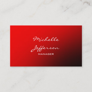 Carte de visite Red White Handwriting Script Manag