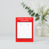 Carte De Visite Red White Jewelry Earrings Display QR Codes (Debout devant)