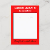 Carte De Visite Red White Jewelry Earrings Display QR Codes (Devant)