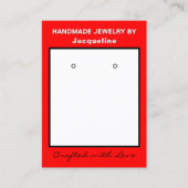 Carte De Visite Red White Jewelry Earrings Website QR Code (Devant)