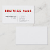 Carte de visite Red White Manager élégant (Devant / Derrière)