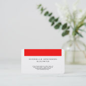 Carte De Visite Red White Social Media Blog Writer Internet Web (Debout devant)