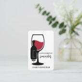 Carte De Visite Red Wine Glass Bar Winery Code QR (Debout devant)